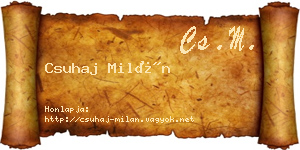 Csuhaj Milán névjegykártya
