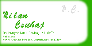 milan csuhaj business card